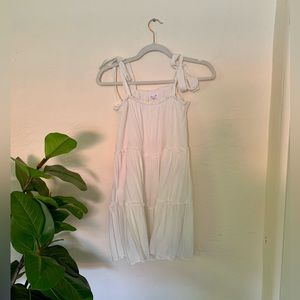 LE LIS Collection Size Small White Tiered Mini Dress Adjustable